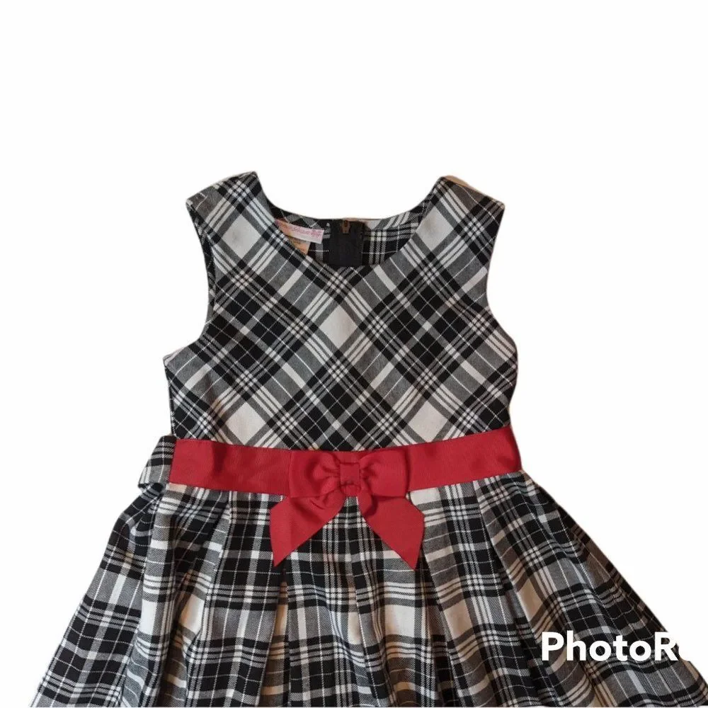 Bonnie Jean Sleeveless Tartan Pleated Dress, Size Girls 6